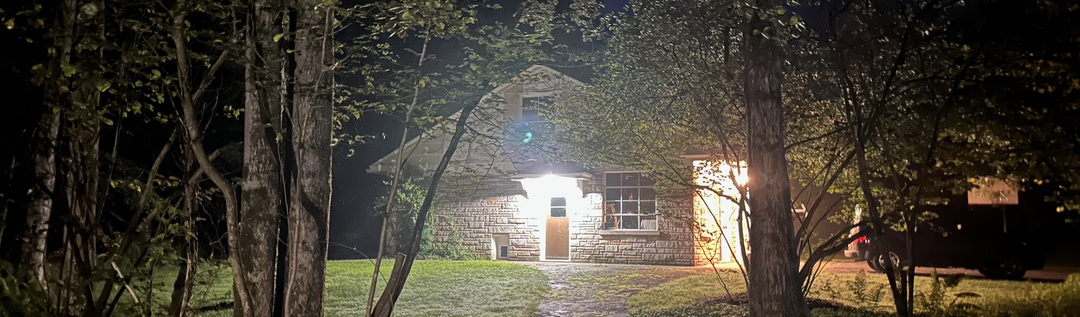 Work continues processing the hops, late in to the evening at Hoffman Appalachian Farm